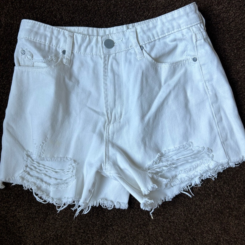 Articles Of Society White Distressed Jean Shorts